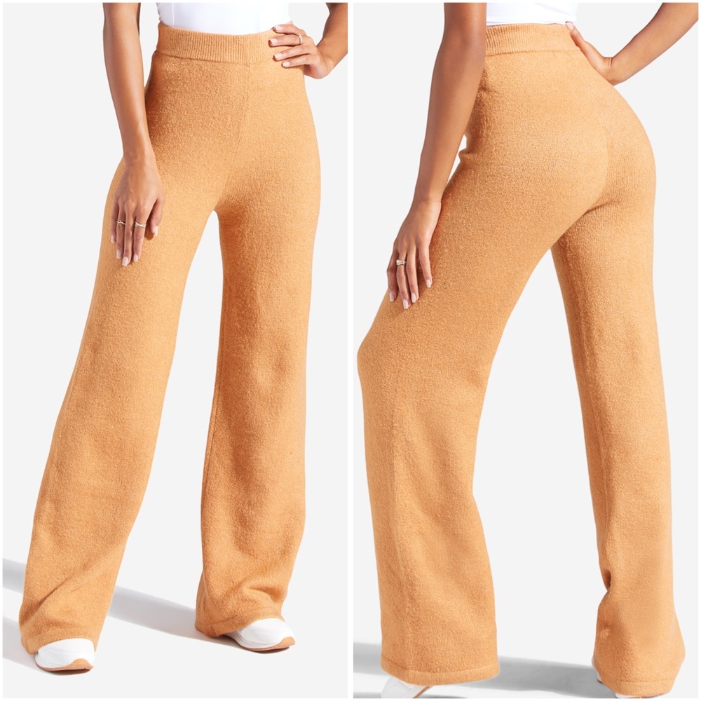 NWT Camel Colored Knit Wide Leg Pants
